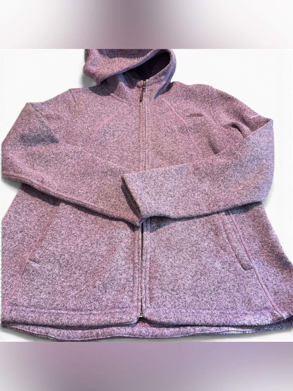 The North Face Women's Crescent Full Zip Thick Hoodie Heather Purple Large